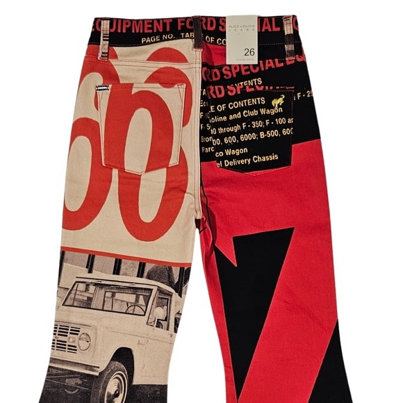 Alice + Olivia x Bronco Stacey Bell High Rise Jeans 26, 66 Photographic NWT - Picture 7 of 10